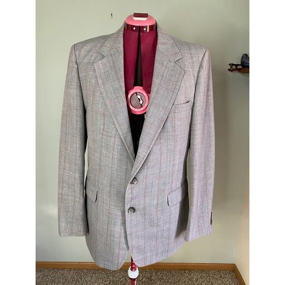 blazer plaid Vintage 1980s brown red - Picture 1 of 11